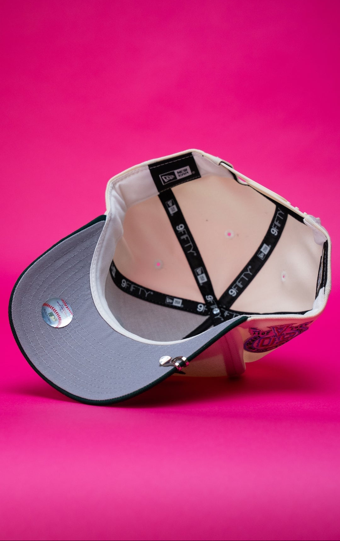 NEW ERA 9FIFTY A-FRAME CHROME/FOREST GREEN ANAHEIM ANGELS SNAPBACK W/ 50TH ANNIVERSARY SIDE PATCH