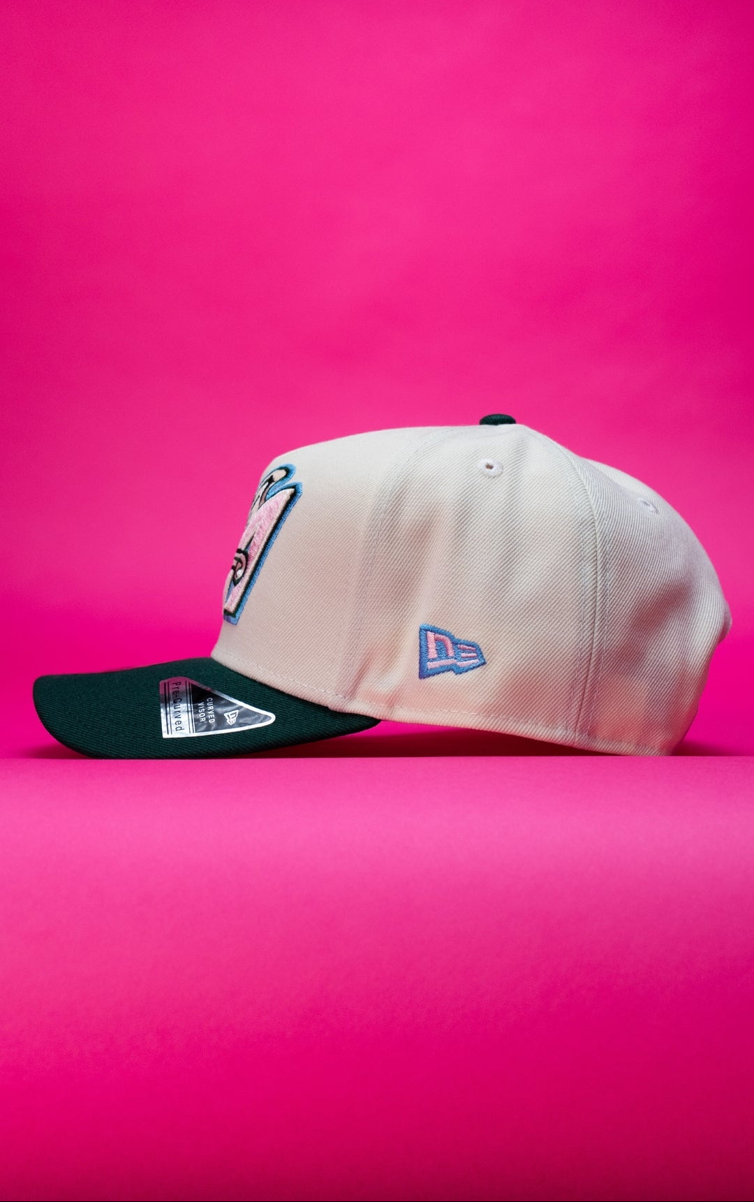 NEW ERA 9FIFTY A-FRAME CHROME/FOREST GREEN ANAHEIM ANGELS SNAPBACK W/ 50TH ANNIVERSARY SIDE PATCH