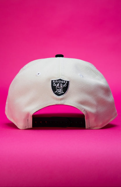 NEW ERA 9FIFTY A-FRAME CHROME/CORDUROY LAS VEGAS RAIDERS SNAPBACK W/ 1998 DRAFT SIDE PATCH