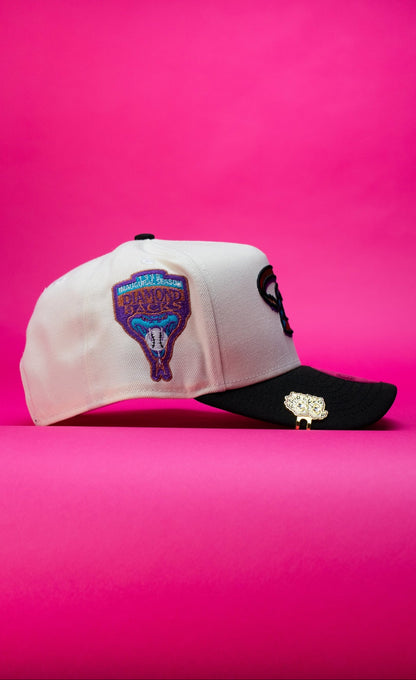 NEW ERA 9FIFTY A-FRAME CHROME/BLACK ARIZONA DIAMONDBACKS SNAPBACK W/ 1998 INAGUGURAL SEASON SIDE PATCH