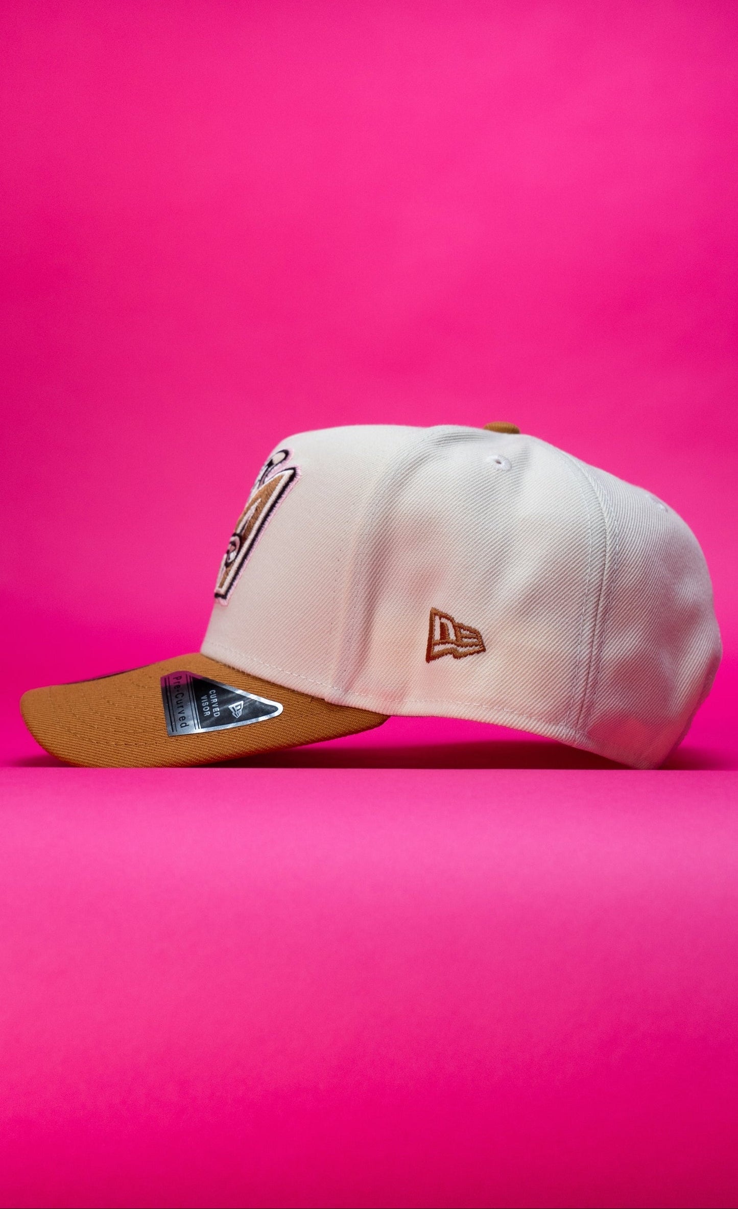 NEW ERA 9FIFTY A-FRAME CHROME/KHAKI ANAHEIM ANGELS SNAPBACK W/ 50TH ANNIVERSARY SIDE PATCH