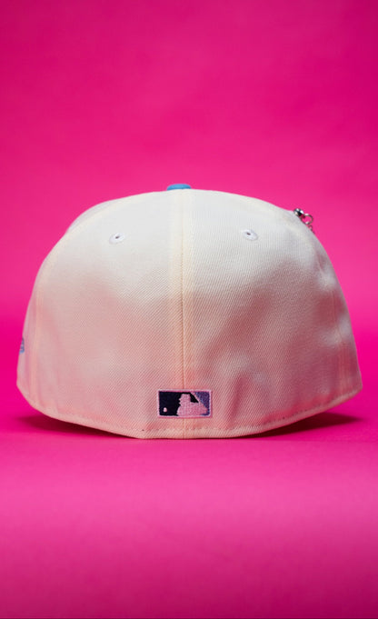 NEW ERA EXCLUSIVE 59FIFTY CHROME/ICY BLUE LOS ANGELES DODGERS "HEAVENLY CITY" W/ 60TH ANNIVERSARY SIDE PATCH