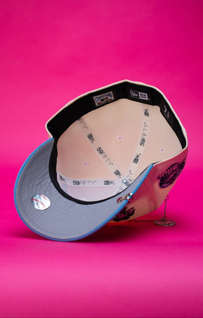 NEW ERA EXCLUSIVE 59FIFTY CHROME/ICY BLUE LOS ANGELES DODGERS "HEAVENLY CITY" W/ 60TH ANNIVERSARY SIDE PATCH
