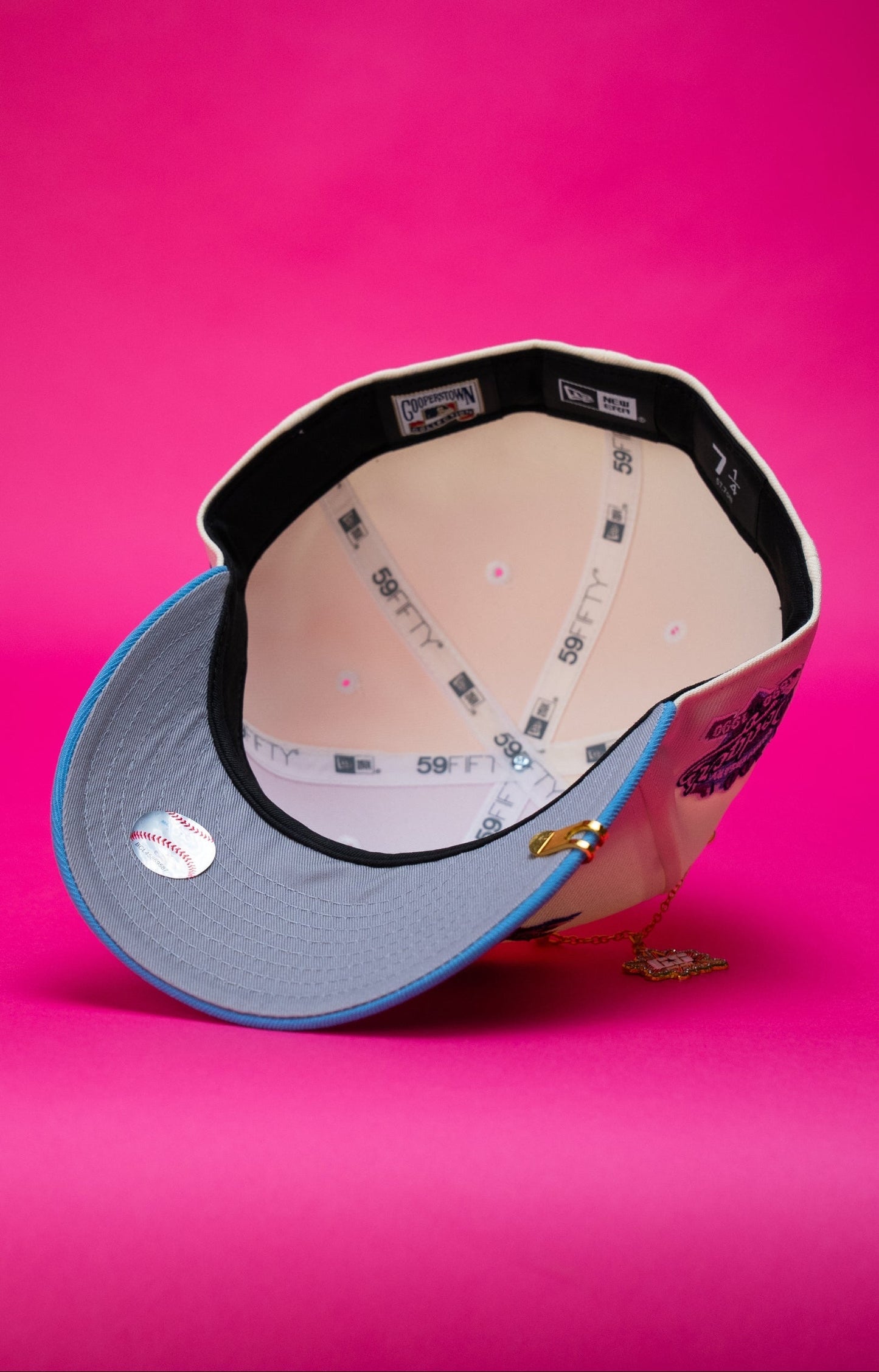 NEW ERA EXCLUSIVE 59FIFTY CHROME/ICY BLUE LOS ANGELES DODGERS "CITY OF ANGELS" W/ 100TH ANNIVERSARY SIDE PATCH