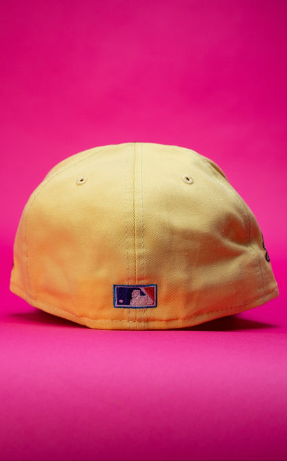 NEW ERA EXCLUSIVE 59FIFTY YELLOW/FOREST GREEN LOS ANGELES DODGERS W/ 100TH ANNIVERSARY SIDE PATCH