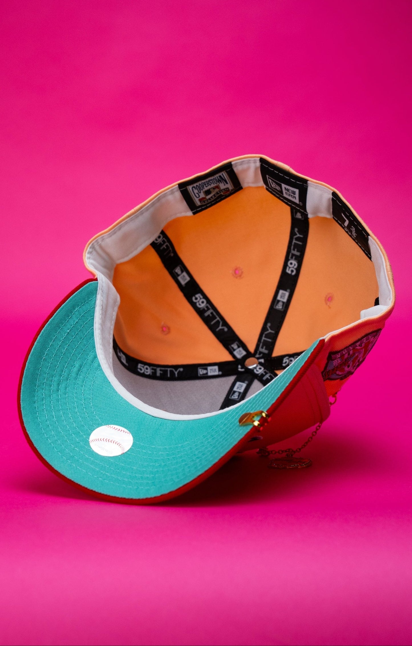 NEW ERA EXCLUSIVE 59FIFTY BLUSH/MAROON ANAHEIM ANGELS W/ 40TH ANNIVERSARY SIDE PATCH