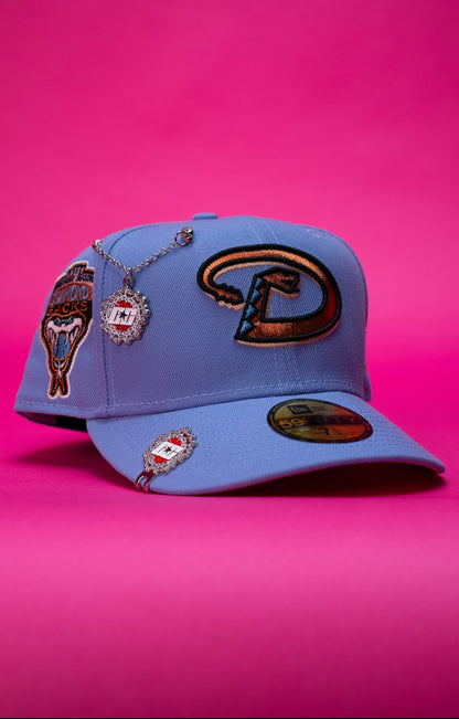 NEW ERA EXCLUSIVE 59FIFTY LAVENDER ARIZONA DIAMONDBACKS W/ 1998 INAUGURAL SEASON SIDE PATCH