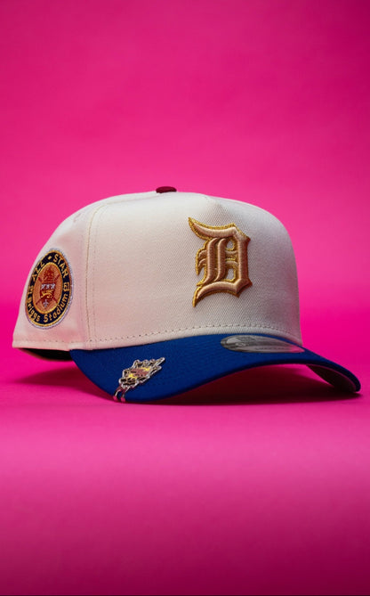 NEW ERA 9FIFTY A-FRAME CHROME/BLUE DETROIT TIGERS SNAPBACK W/ BRIGGS STADIUM SIDE PATCH
