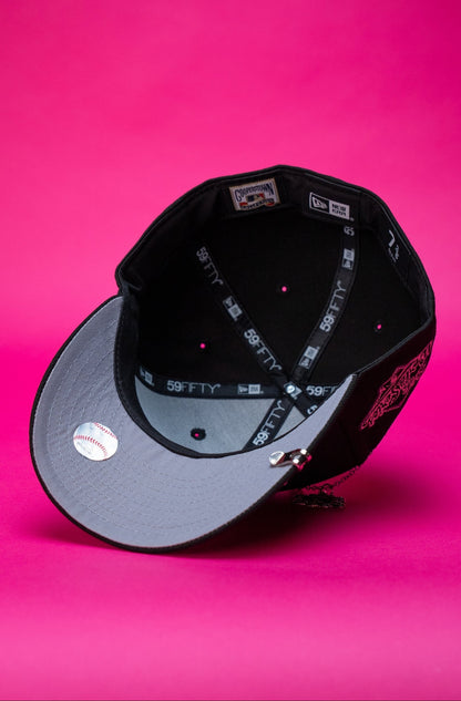NEW ERA EXCLUSIVE 59FIFTY BLACK LOS ANGELES DODGERS W/ ROSE + 1988 WORLD SERIES SIDE PATCH