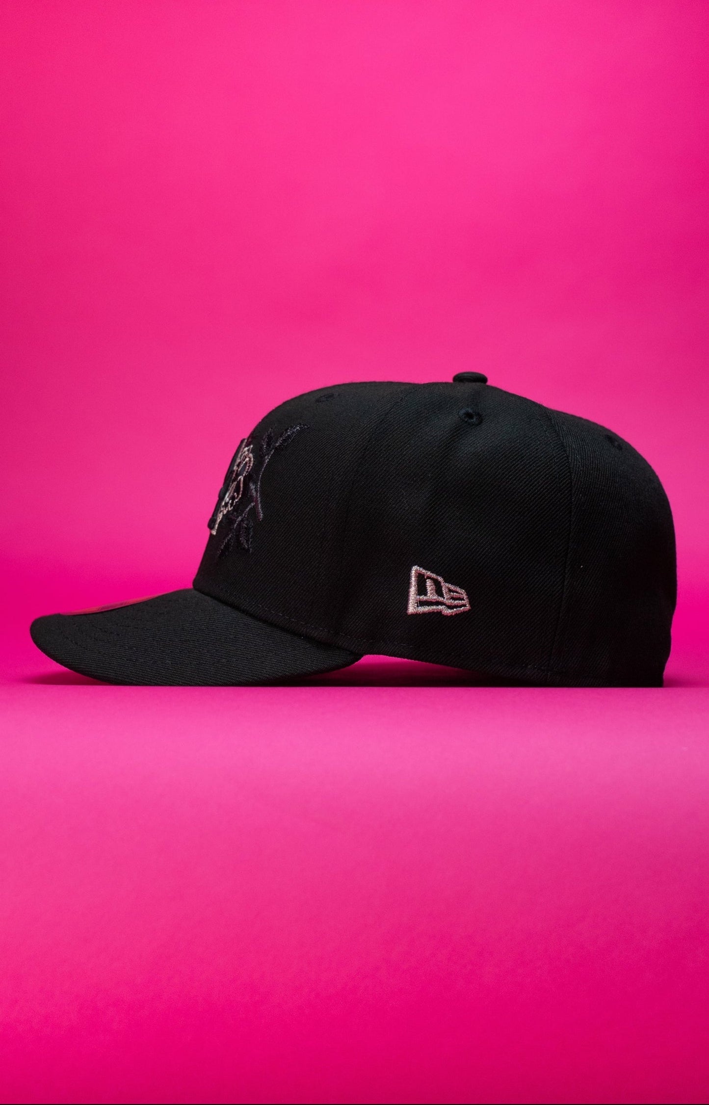 NEW ERA EXCLUSIVE 59FIFTY BLACK LOS ANGELES DODGERS W/ EMBROIDERY + 50TH ANNIVERSARY SIDE PATCH
