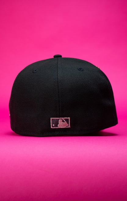 NEW ERA EXCLUSIVE 59FIFTY BLACK LOS ANGELES DODGERS W/ EMBROIDERY + 40TH ANNIVERSARY SIDE PATCH