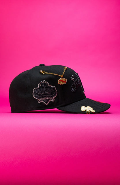 NEW ERA EXCLUSIVE 59FIFTY BLACK LOS ANGELES DODGERS W/ EMBROIDERY + 40TH ANNIVERSARY SIDE PATCH