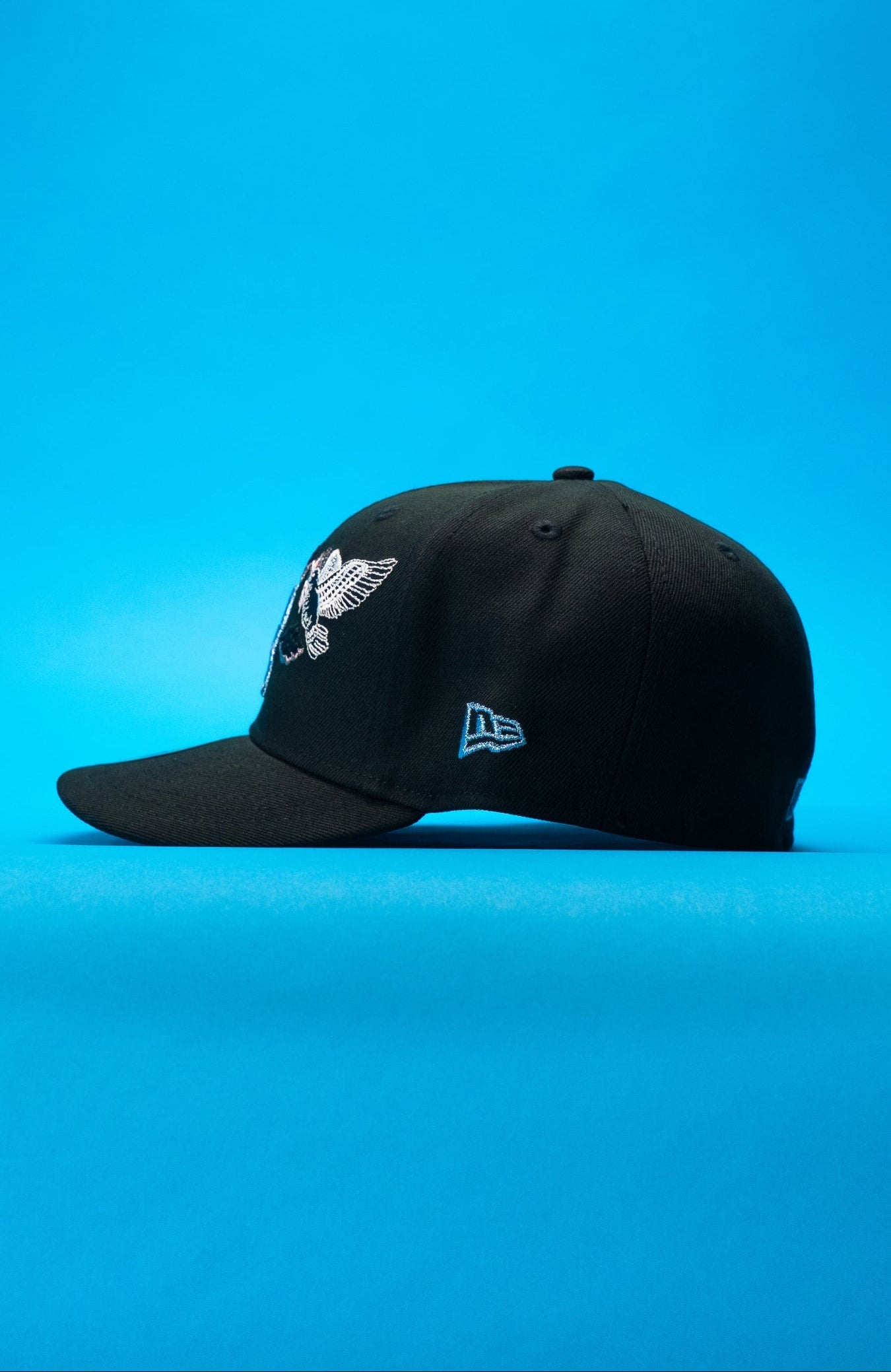 NEW ERA EXCLUSIVE 59FIFTY BLACK LOS ANGELES DODGERS "HEAVENLY CITY" W/ WORLD SERIES CHAMPIONS SIDE PATCH