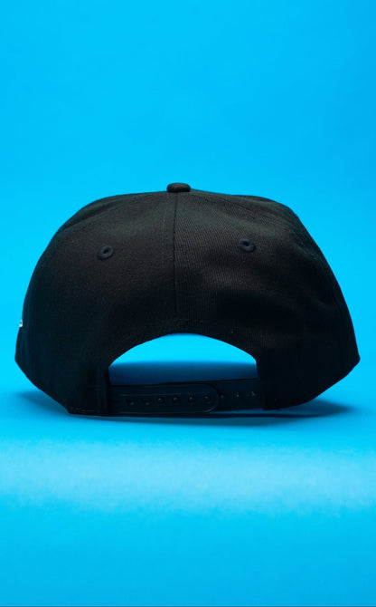 NEW ERA 9FIFTY A-FRAME BLACK UPSIDE DOWN LOS ANGELES DODGERS SNAPBACK W/ 60TH ANNIVERSARY SIDE PATCH