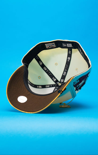 NEW ERA EXCLUSIVE 59FIFTY CHROME/GOLD LOS ANGELES DODGERS W/ 2000 ALL STAR GAME SIDE PATCH