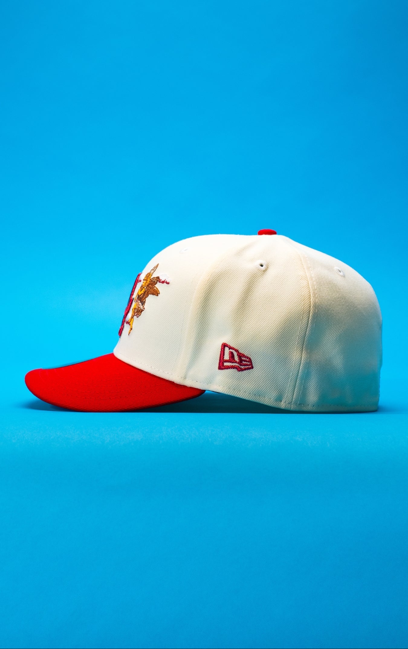 NEW ERA EXCLUSIVE 59FIFTY CHROME/RED LOS ANGELES DODGERS "CITY OF ANGELS" W/ 1ST WORLD CHAMPIONSHIP SIDE PATCH