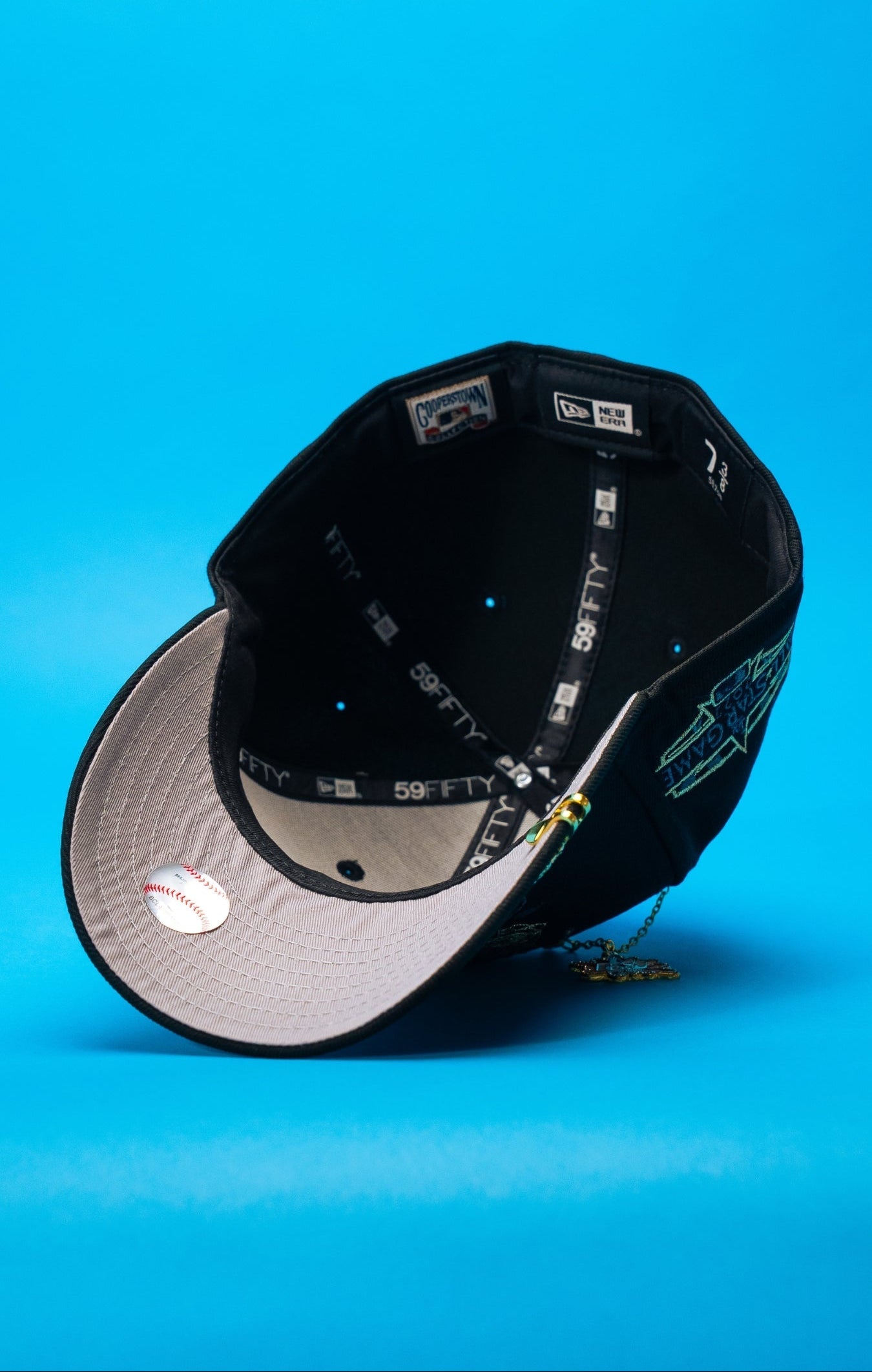 NEW ERA EXCLUSIVE 59FIFTY BLACK LOS ANGELES DODGERS W/ BURNT ROSES + ALL STAR GAME SIDE PATCH