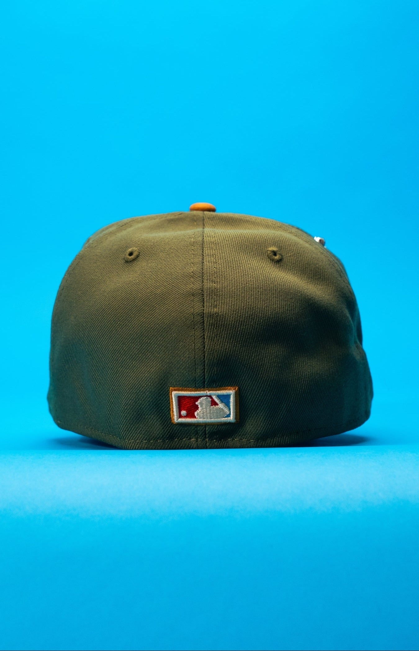NEW ERA EXCLUSIVE 59FIFTY OLIVE/KHAKI ANAHEIM ANGELS W/ 40TH ANNIVERSARY SIDE PATCH