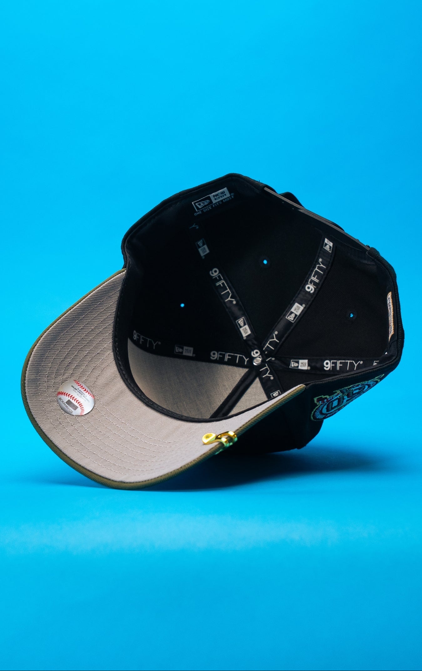 NEW ERA 9FIFTY A-FRAME BLACK/OLIVE ANAHEIM ANGELS SNAPBACK W/ 50TH ANNIVERSARY SIDE PATCH