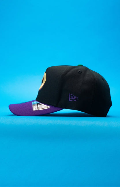 NEW ERA 9FIFTY A-FRAME BLACK/PURPLE ARIZONA DIAMONDBACKS SNAPBACK W/ 1998 INAUGURAL SEASON SIDE PATCH