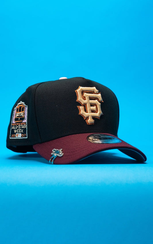 NEW ERA 9FIFTY A-FRAME BLACK/BURGUNDY SAN FRANCISCO GIANTS SNAPBACK W/ ALL STAR WEEK SIDE PATCH