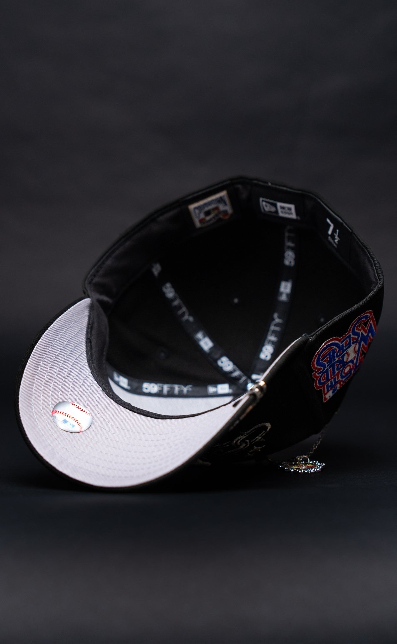 NEW ERA EXCLUSIVE 59FIFTY BLACK LOS ANGELES DODGERS W/ EMBROIDERY + 75TH WORLD SERIES SIDE PATCH