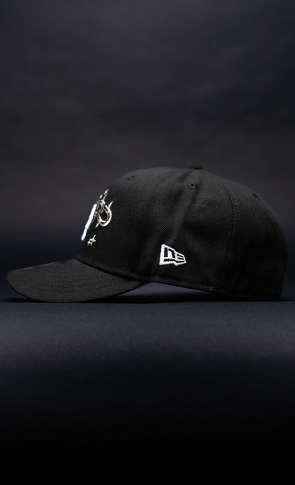 NEW ERA EXCLUSIVE 59FIFTY BLACK LOS ANGELES DODGERS W/ EMBROIDERY + 75TH WORLD SERIES SIDE PATCH