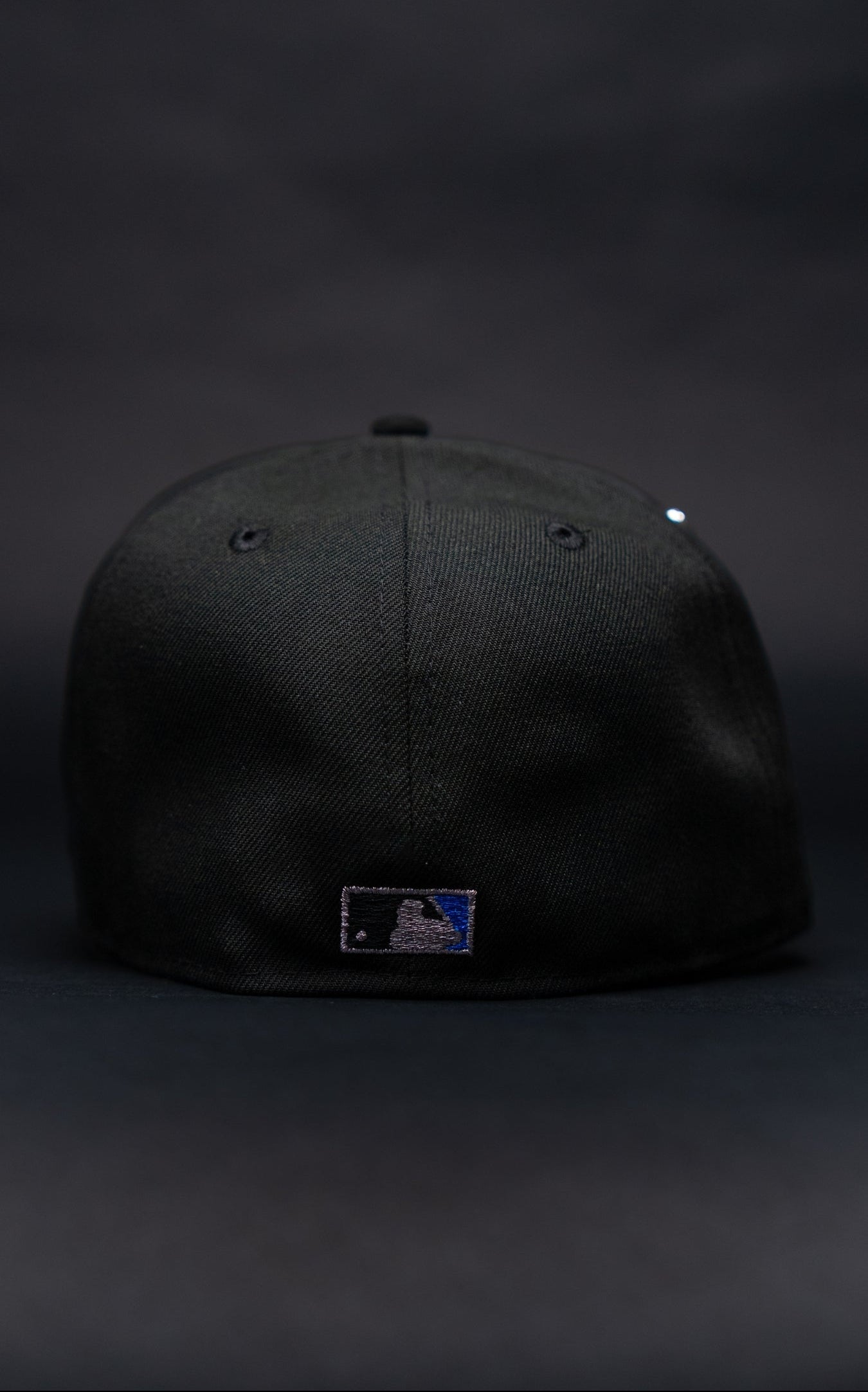 NEW ERA EXCLUSIVE 59FIFTY BLACKED OUT LOS ANGELES DODGERS "CITY OF ANGELS" W/ 50TH ANNIVERSARY SIDE PATCH