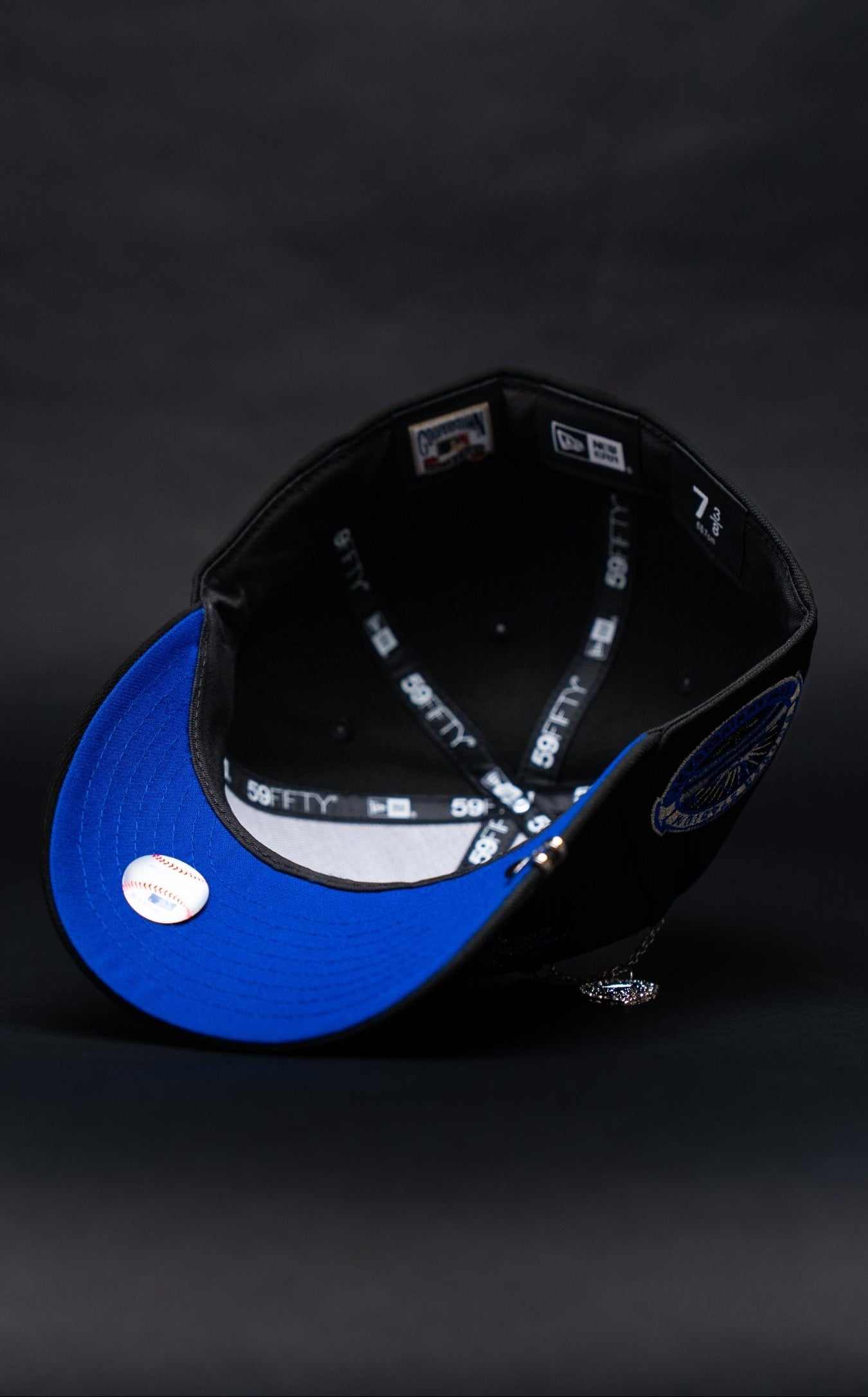 NEW ERA EXCLUSIVE 59FIFTY BLACKED OUT LOS ANGELES DODGERS "CITY OF ANGELS" W/ 50TH ANNIVERSARY SIDE PATCH