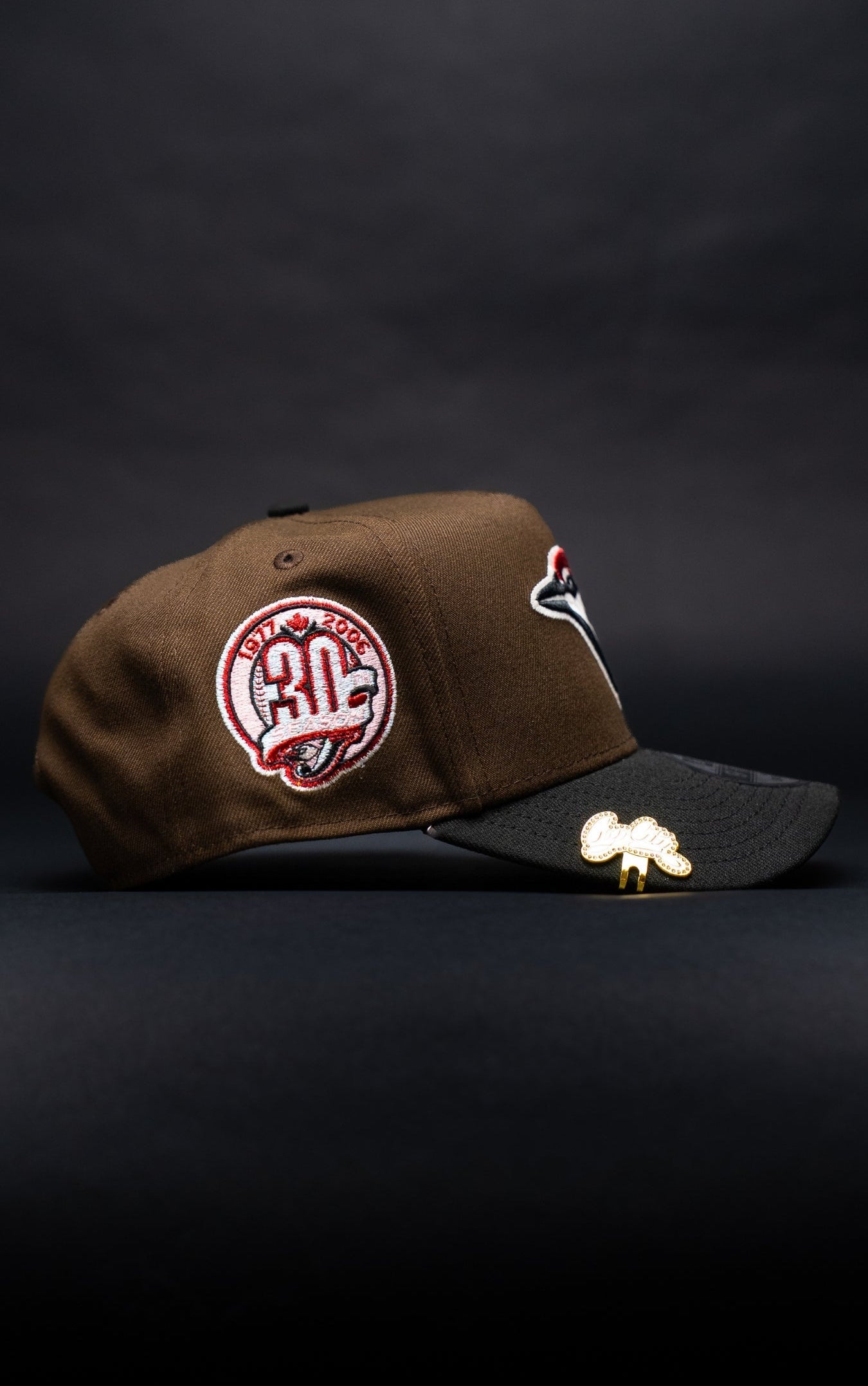 NEW ERA 9FIFTY A-FRAME BROWN/BLACK TORONTO BLUE JAYS SNAPBACK W/ 30TH SEASON SIDE PATCH