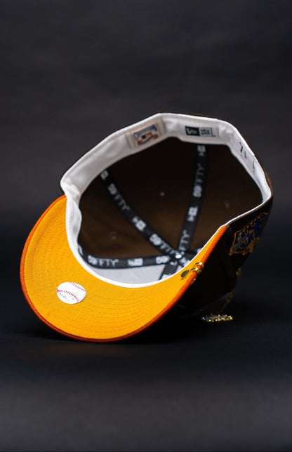 NEW ERA EXCLUSIVE 59FIFTY BROWN/RUST ANAHEIM ANGELS W/ 40TH ANNIVERSARY SIDE PATCH