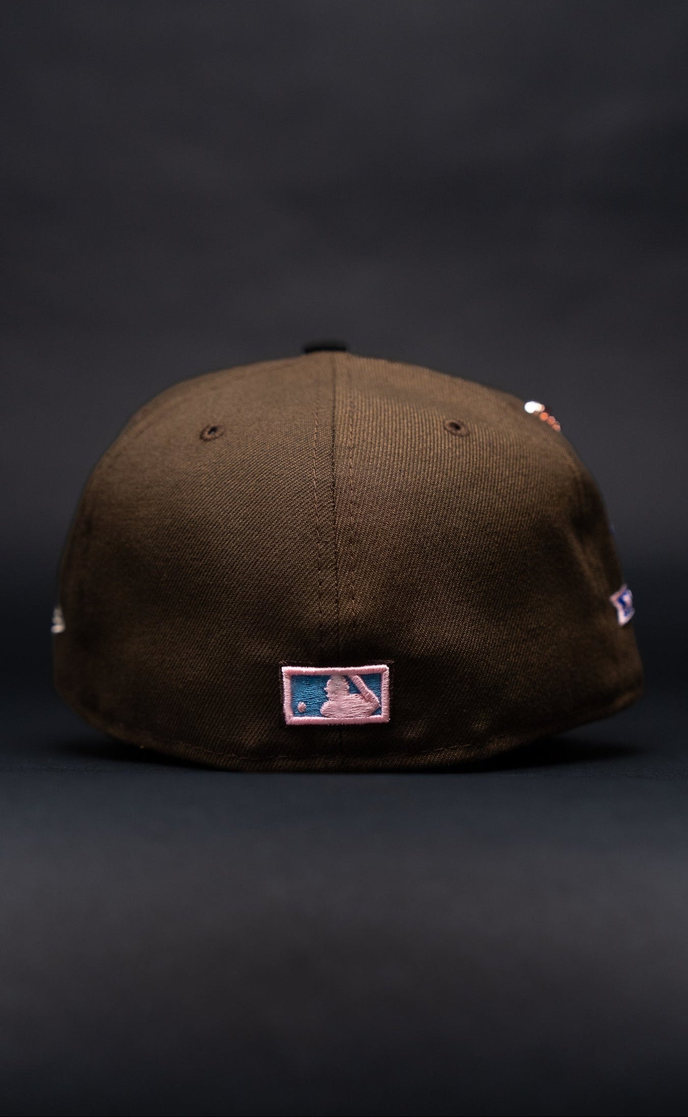 NEW ERA EXCLUSIVE 59FIFTY BROWN/BLACK LOS ANGELES DODGERS W/ 50TH ANNIVERSARY SIDE PATCH