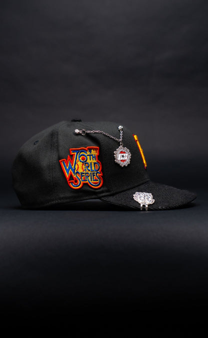 NEW ERA EXCLUSIVE 59FIFTY BLACK/CORDUROY PITTSBURGH PIRATES W/ 76TH WORLD SERIES SIDE PATCH