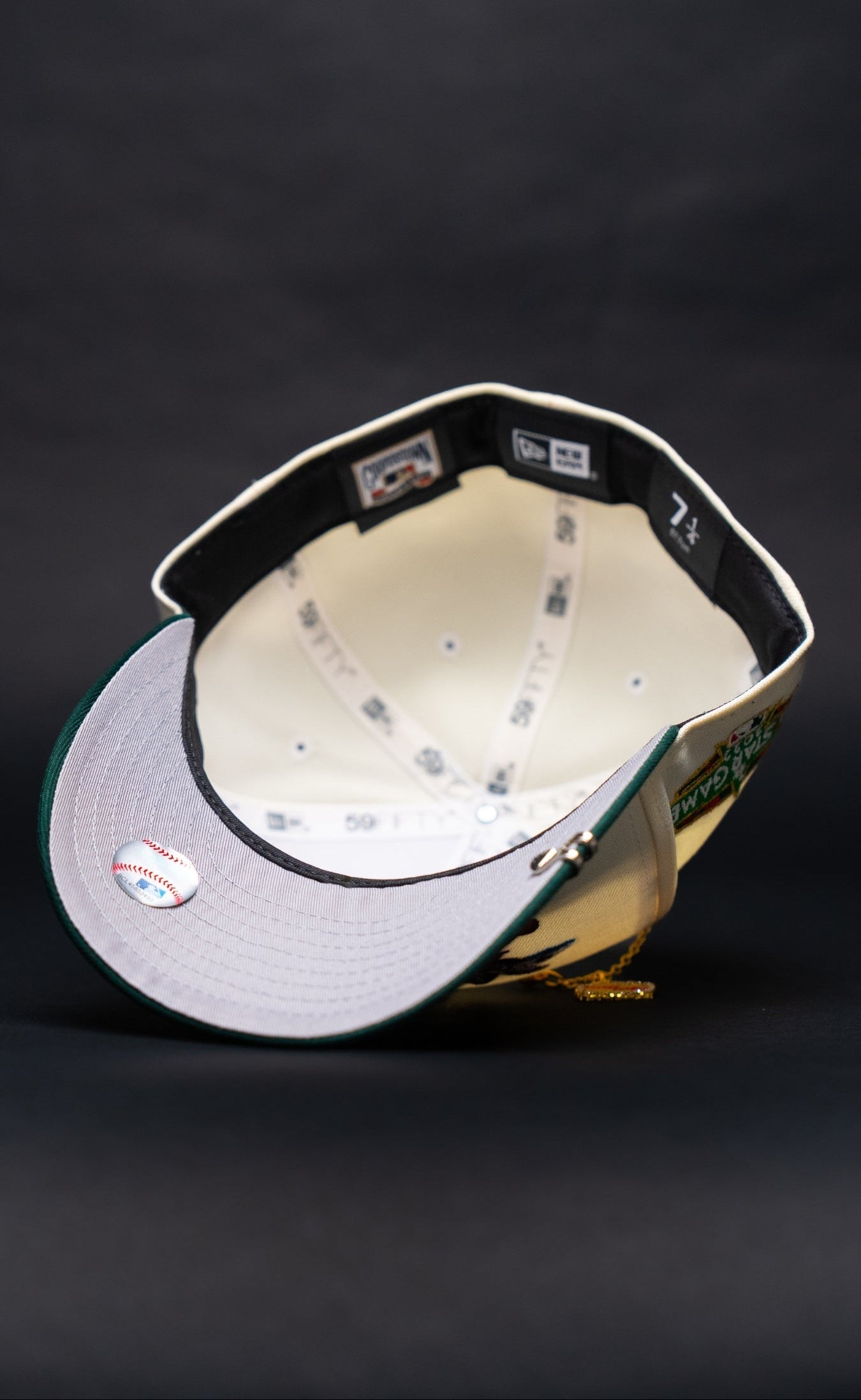 NEW ERA EXCLUSIVE 59FIFTY CHROME/FOREST GREEN LOS ANGELES DODGERS "CITY OF ANGELS" W/ ALL STAR GAME SIDE PATCH
