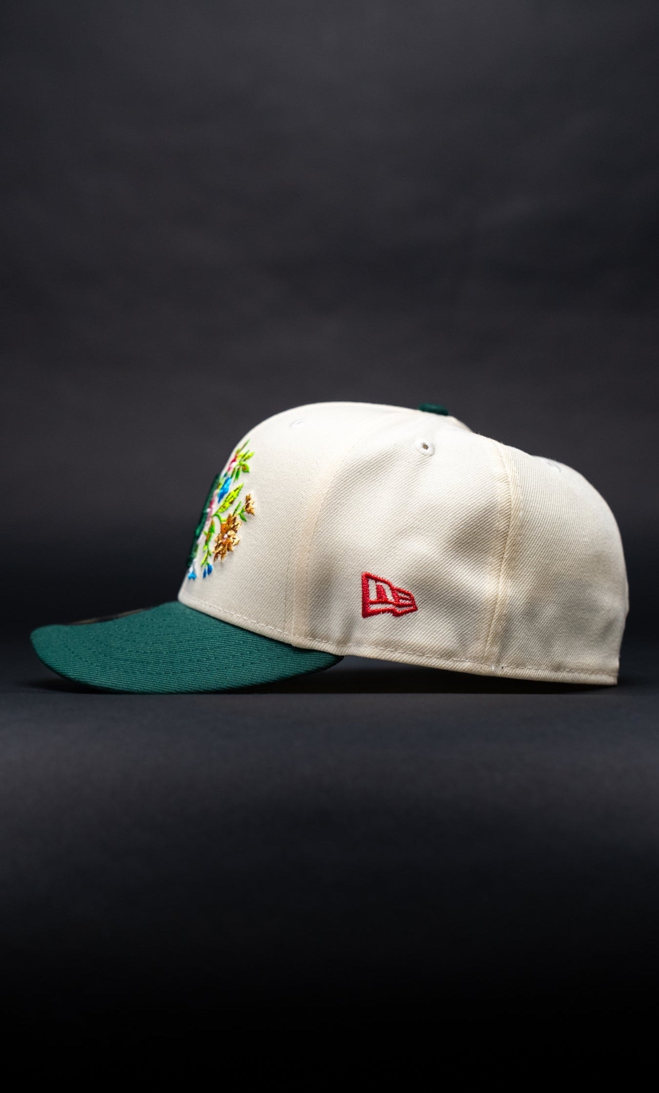 NEW ERA EXCLUSIVE 59FIFTY CHROME/FOREST GREEN LOS ANGELES DODGERS "CITY OF ANGELS" W/ ALL STAR GAME SIDE PATCH
