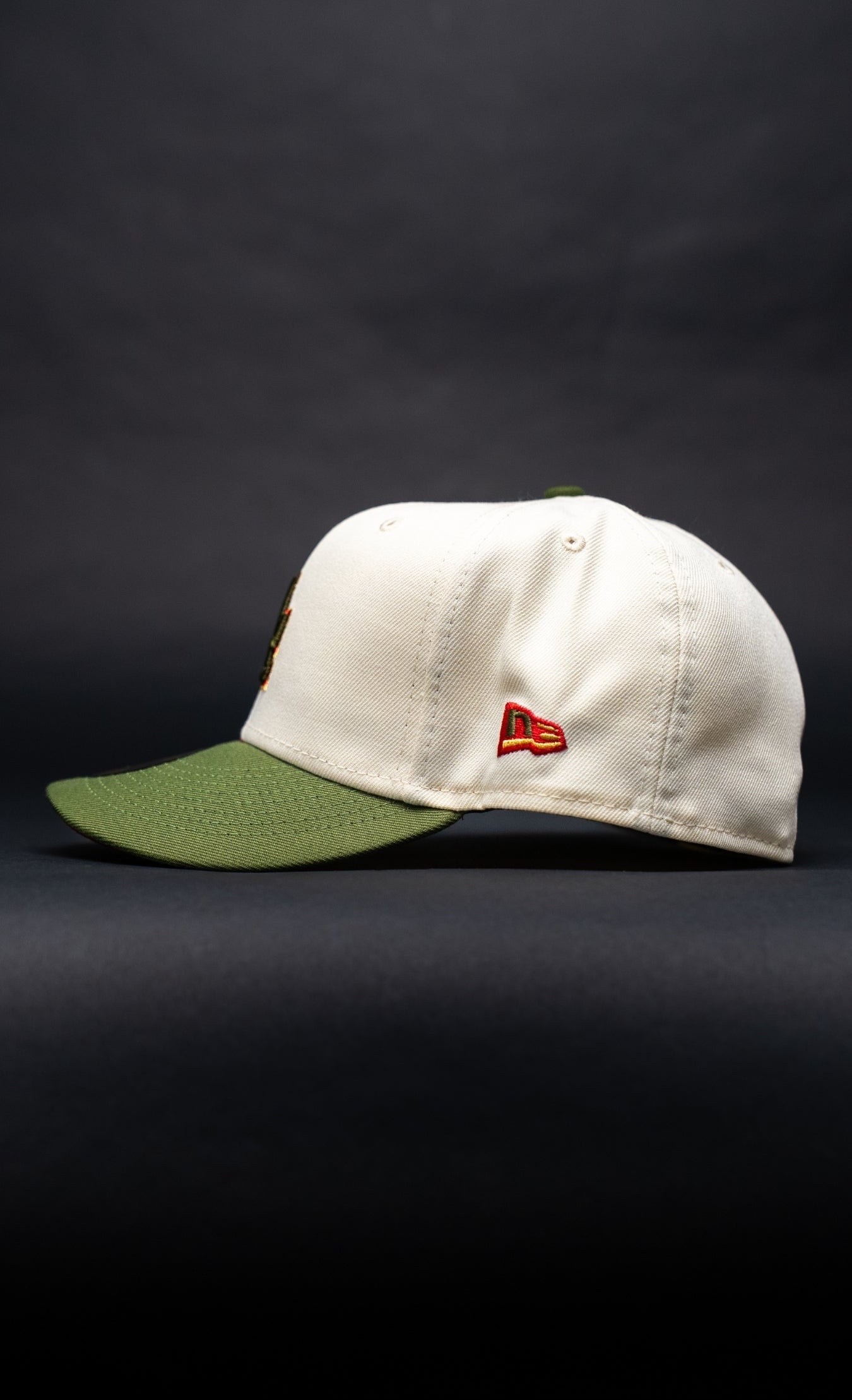 NEW ERA EXCLUSIVE 59FIFTY CHROME/OLIVE LOS ANGELES DODGERS W/ 100TH ANNIVERSARY SIDE PATCH