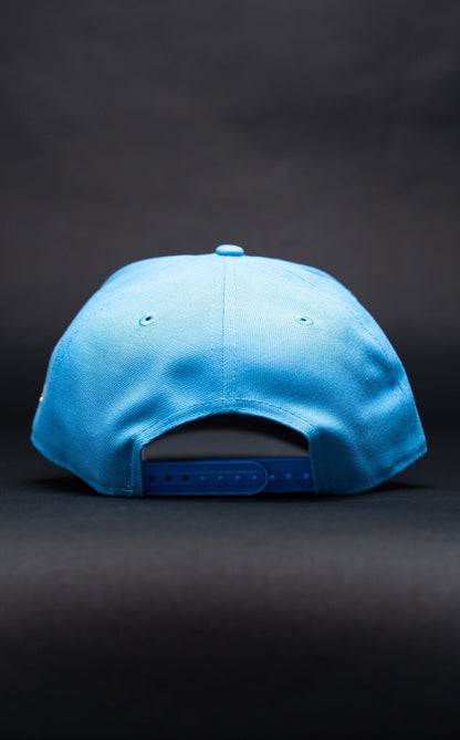 NEW ERA 9FIFTY A-FRAME ICY BLUE LOS ANGELES DODGERS W/ ROSE + 50TH ANNIVERSARY SIDE PATCH