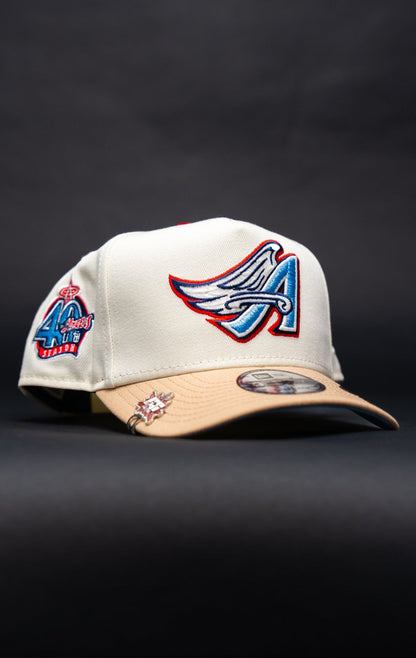 NEW ERA 9FIFTY A-FRAME CHROME/BEIGE ANAHEIM ANGELS W/ 40TH ANNIVERSARY SIDE PATCH