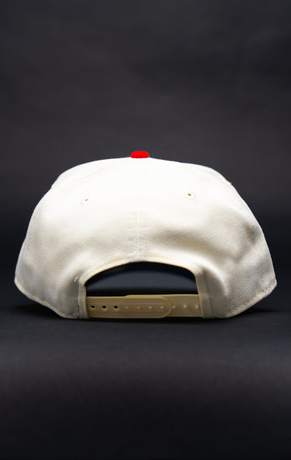 NEW ERA 9FIFTY A-FRAME CHROME/BEIGE ANAHEIM ANGELS W/ 40TH ANNIVERSARY SIDE PATCH