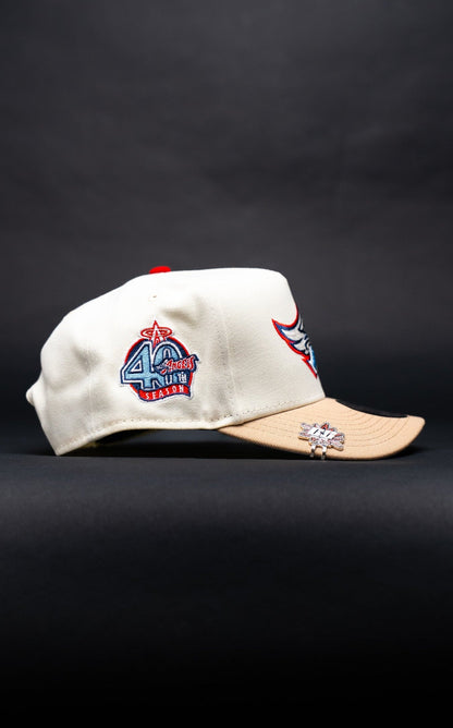 NEW ERA 9FIFTY A-FRAME CHROME/BEIGE ANAHEIM ANGELS W/ 40TH ANNIVERSARY SIDE PATCH
