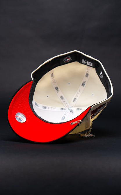 NEW ERA EXCLUSIVE 59FIFTY CHROME/BLACK LOS ANGELES DODGERS W/ RED ROSE + 1981 WORLD SERIES SIDE PATCH