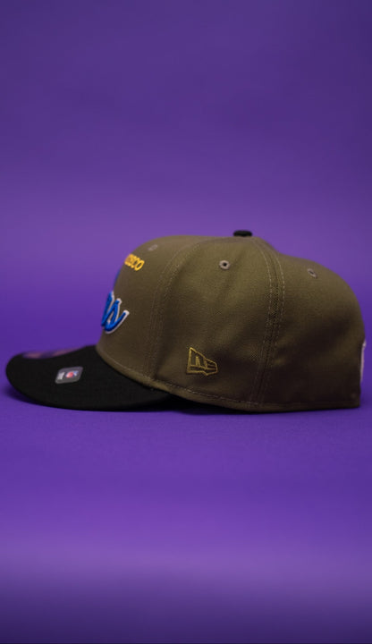 NEW ERA EXCLUSIVE 59FIFTY OLIVE/BLACK SAN FRANCISCO 49ERS W/ XXIV SUPER BOWL SIDE PATCH