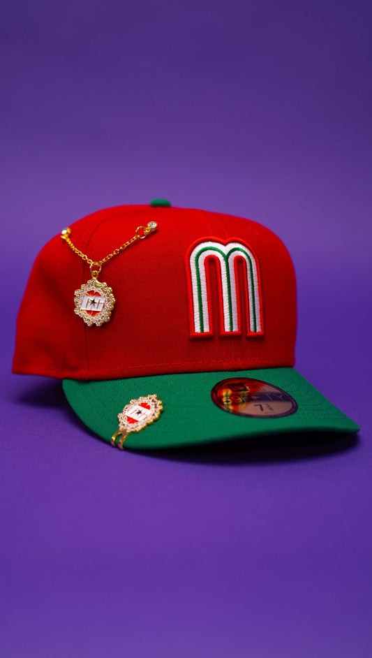 NEW ERA EXCLUSIVE 59FIFTY RED/GREEN MEXICO 2025 WORLD BASEBALL CLASSIC TWO TONE