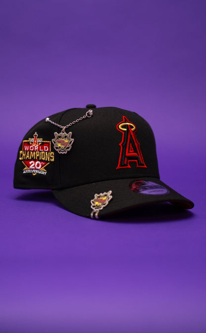 NEW ERA EXCLUSIVE 9FIFTY BLACKED OUT ANAHEIM ANGELS SNAPBACK W/ WORLD CHAMPIONS SIDE PATCH