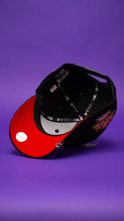 NEW ERA EXCLUSIVE 9FIFTY BLACKED OUT ANAHEIM ANGELS SNAPBACK W/ WORLD CHAMPIONS SIDE PATCH