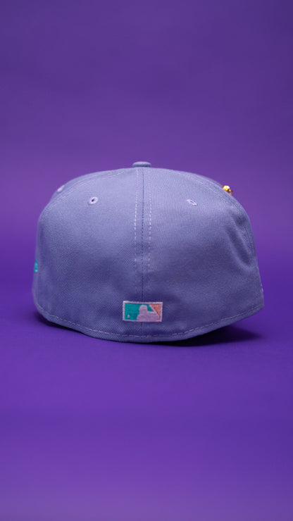 NEW ERA EXCLUSIVE 59FIFTY LAVENDER TAMPA BAY DEVILRAYS W/ 1998 INAUGURAL SEASON SIDE PATCH