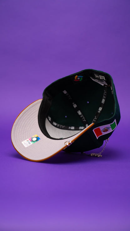 NEW ERA EXCLUSIVE 59FIFTY GREEN/KHAKI MEXICO 2025 WORLD BASEBALL CLASSIC W/ MEXICO FLAG SIDE PATCH