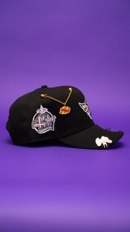 NEW ERA EXCLUSIVE 9FIFTY BLACK ANAHEIM ANGELS SNAPBACK W/ 40TH ANNIVERSARY SIDE PATCH
