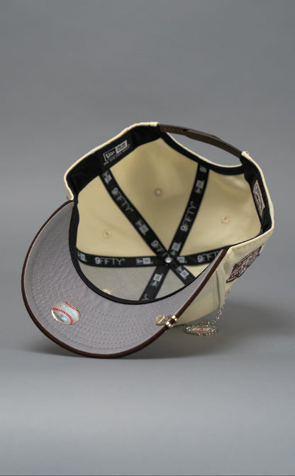 NEW ERA EXCLUSIVE 9FIFTY CHROME/BROWN LOS ANGELES DODGERS SNAPBACK W/ ROSE + 40TH ANNIVERSARY SIDE PATCH