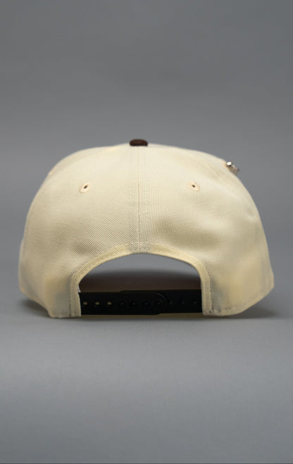 NEW ERA EXCLUSIVE 9FIFTY CHROME/BROWN LOS ANGELES DODGERS SNAPBACK W/ 75TH WORLD SERIES SIDE PATCH